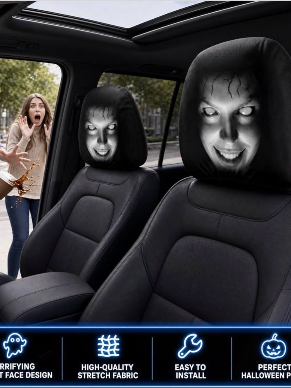 Ghost Face Headrest Covers